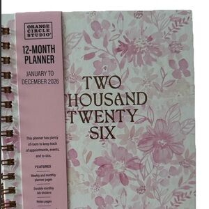 2026 Monthly Planner 12 Months Planner Orange Circle Studio Floral Design 8x7”
